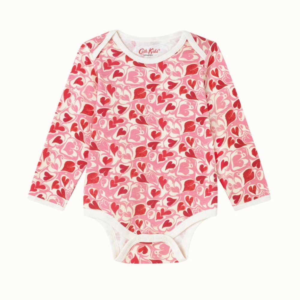 Cath Kidston Valentine's "Marble Hearts" Long Sleeved Onsie NWT